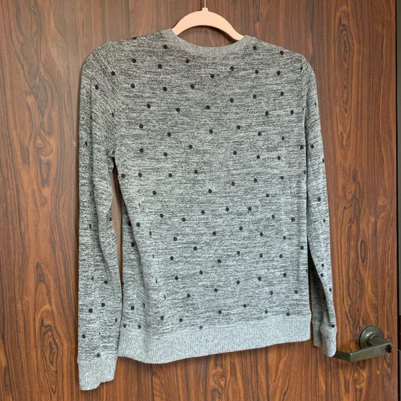 Lucky Brand Heather Thin Sweater with polka dots. Size Extra Small. - Picture 3 of 5